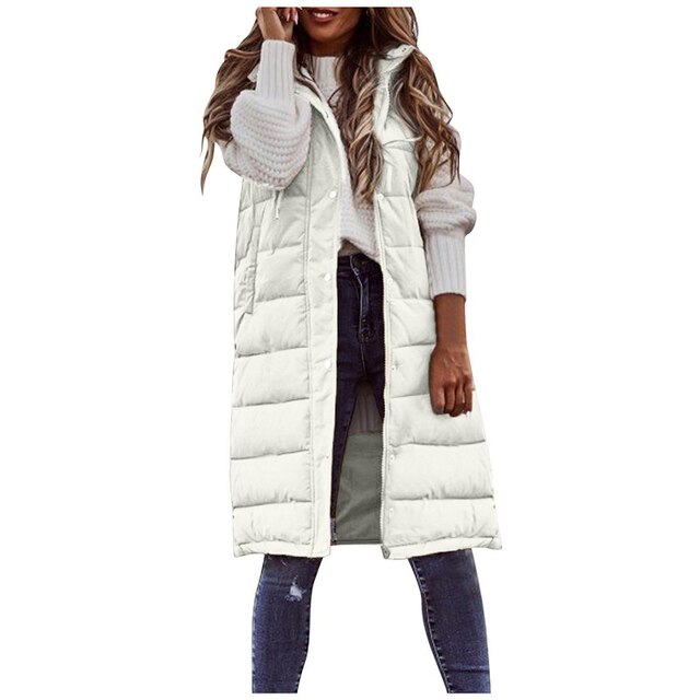 Drune | Weste Langer Baumwollmantel Ärmellose lockere Jacke