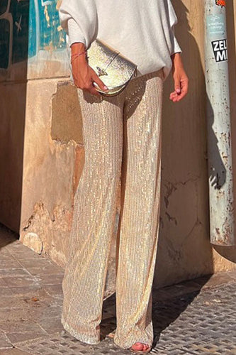 Drune | Rosiedress Elastischer Bund Weite Bein Paillettenhose