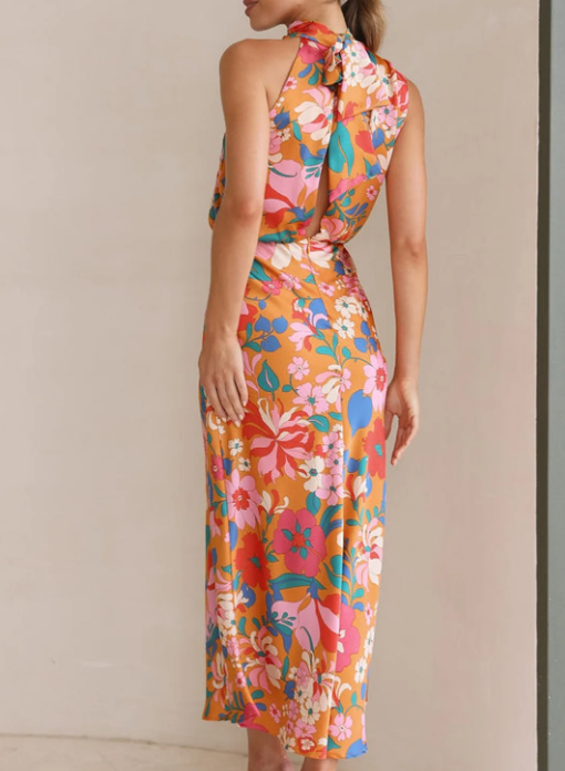 Drune - Blumiges Maxikleid mit Neckholder
