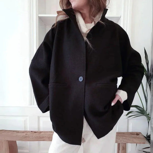 Drune | Cooler Einfarbiger Langarm Cardigan