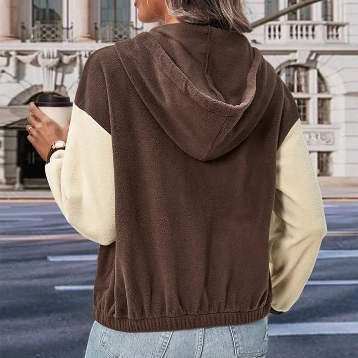 Drune | Fleecejacke mit Kapuze und Patchworkmuster