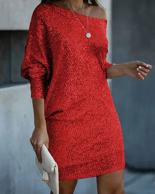 Drune | Party Paillettenkleid mit Kontrast