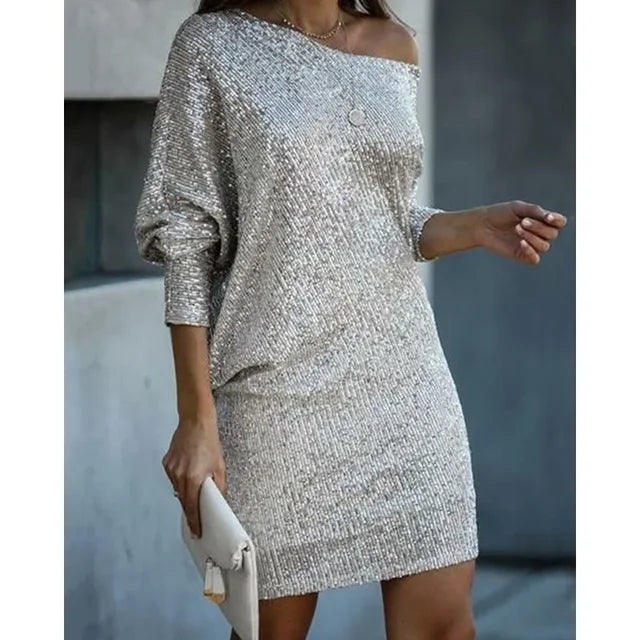 Drune | Party Paillettenkleid mit Kontrast