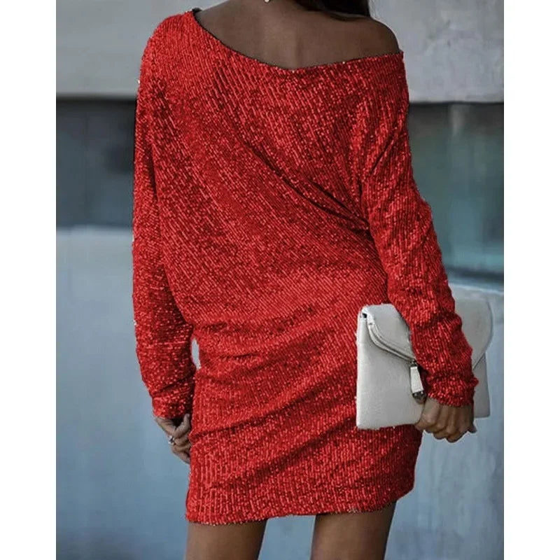 Drune | Party Paillettenkleid mit Kontrast