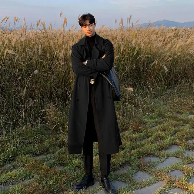 Drune | Neue Herbst Trenchcoats Für Herren Langer, Modischer Oberbekleidungs Trenchcoat