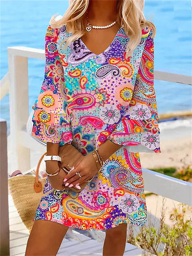 Drune | Bunt Bedrucktes Kleid