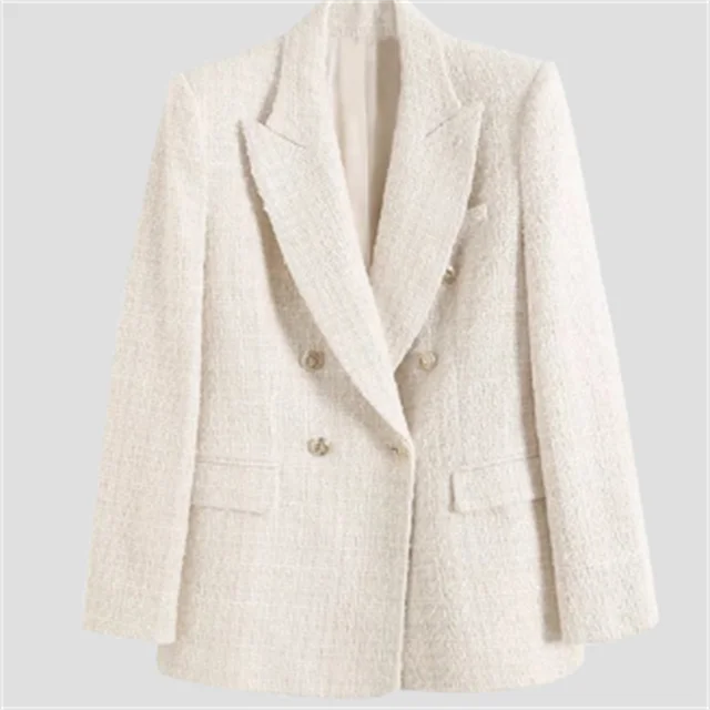 Drune - Damen Doppelreihiger Lässiger Blazer mit Langen Ärmeln
