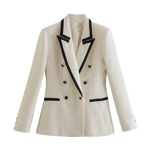 Drune - Damen Doppelreihiger Lässiger Blazer mit Langen Ärmeln