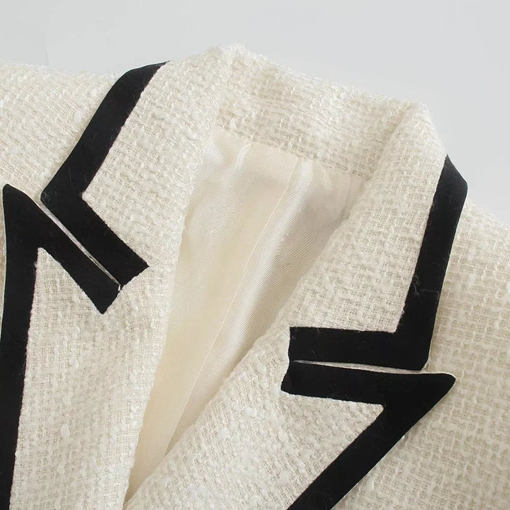 Drune - Damen Doppelreihiger Lässiger Blazer mit Langen Ärmeln