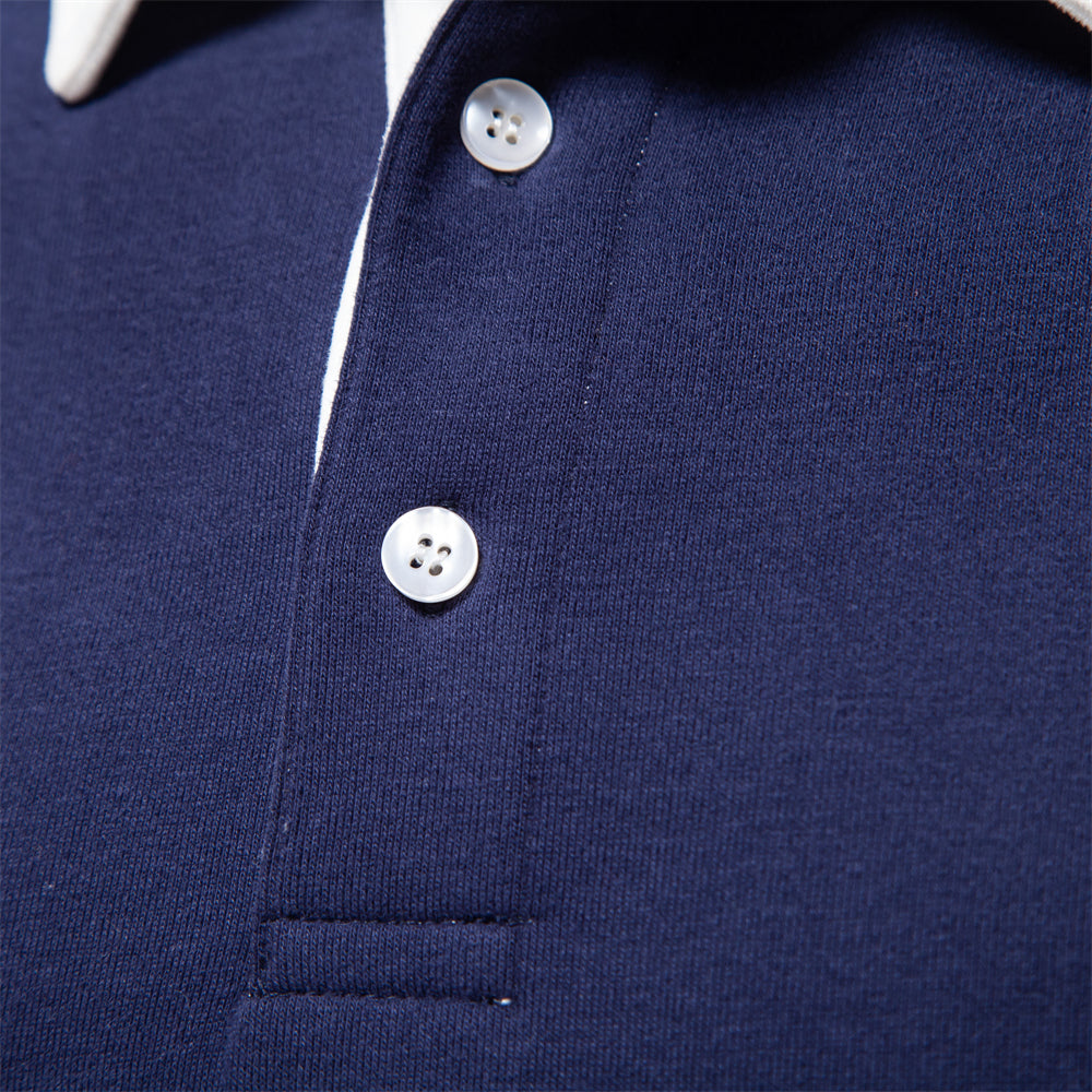Drune | Klassisches Polo Hals Sweatshirt Baumwolle Bequem und Stilvoll