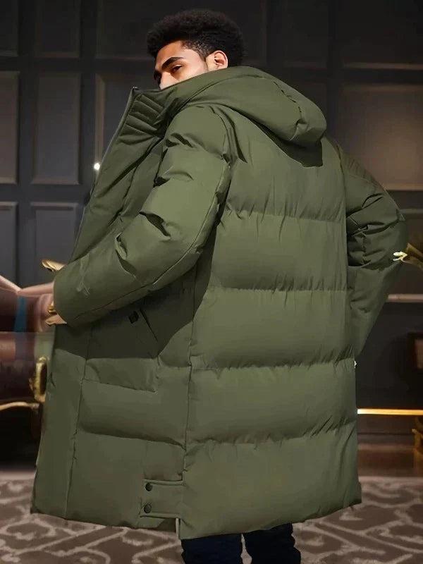 Drune | Herren Puffer Winterjacke - Kapuzen-Langdesign