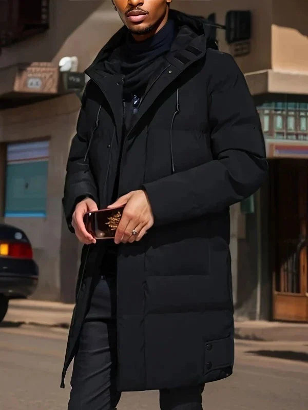 Drune | Herren Puffer Winterjacke - Kapuzen-Langdesign