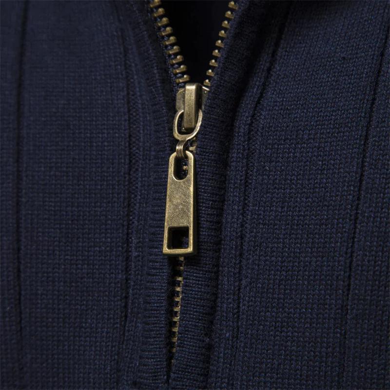 Drune | Halb-Zip Ripp Herrenpullover