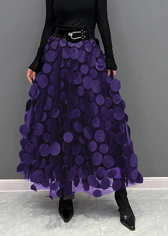 Schicker Damen Rock aus Polka Dot & Tüll-Patchwork | Drune
