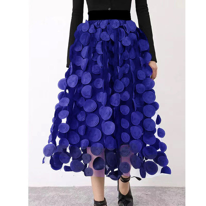 Schicker Damen Rock aus Polka Dot & Tüll-Patchwork | Drune