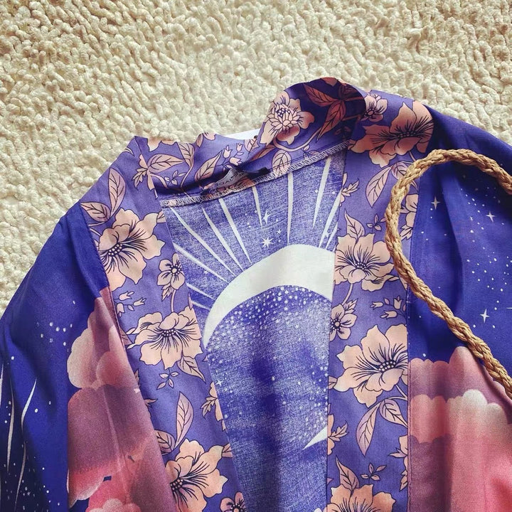 Drune Strandkimono mit „Mystic Blue Moon Starrynight“-Aufdruck