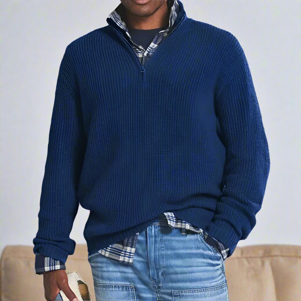Drune | Baumwoll-Quarter-Zip-Pullover lässig geschnittenes Sweatshirt