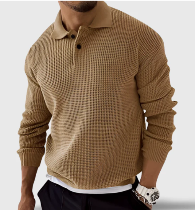 Drune | stilvoller gestrickter Polopullover für Männer