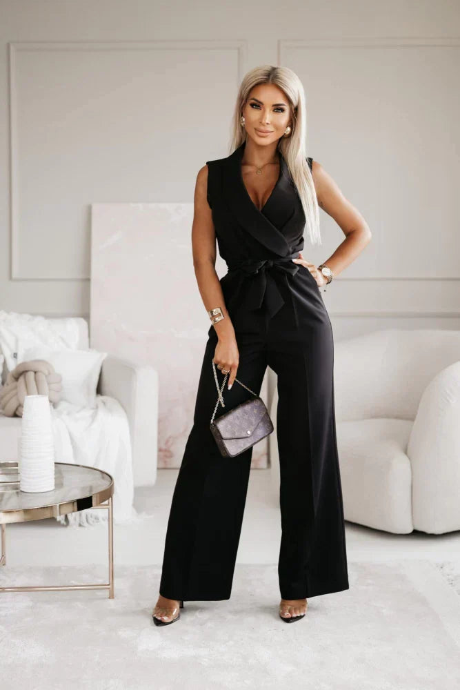 Drune | Ärmelloser Jumpsuit Elegante Silhouette aus Edlem Stoff