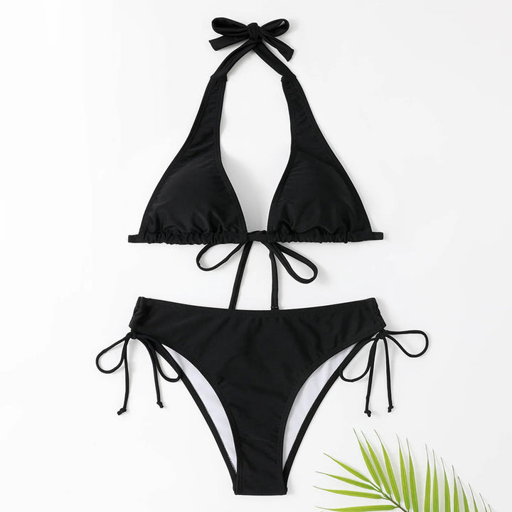 Drune - Klassischer Schwarzer Neckholder-Bikini