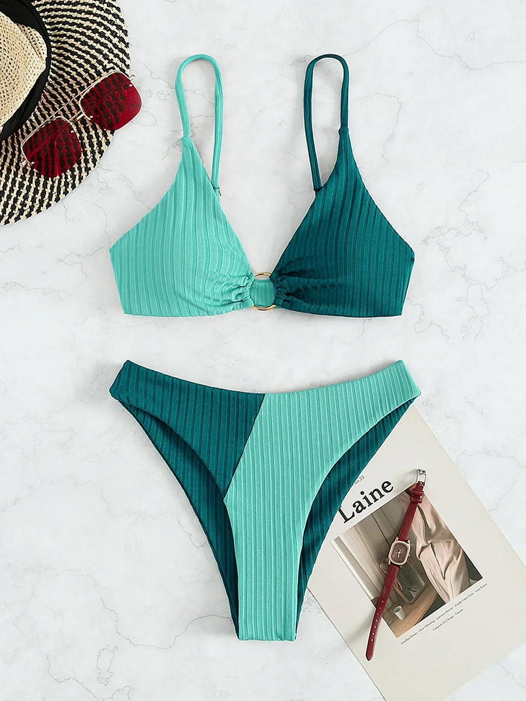 Drune | Drune | Push-Up-Bikini-Set mit Hoher Taille für Damen