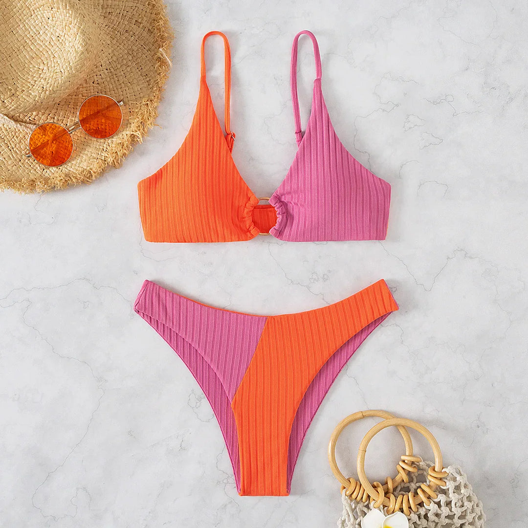 Drune – Push-up-Bikini-Set mit hoher Taille für Damen