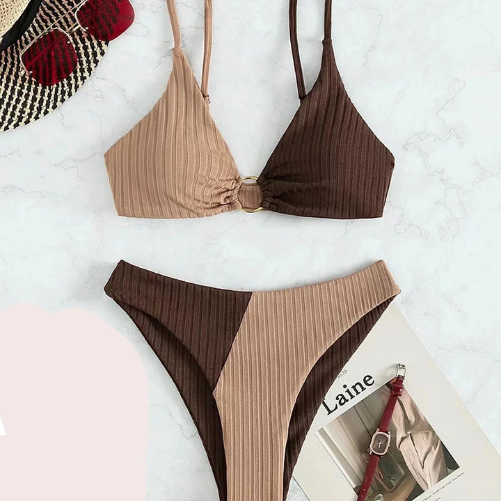 Drune – Push-up-Bikini-Set mit hoher Taille für Damen