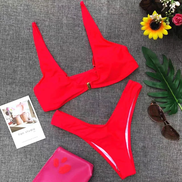 Drune | Gerippt, Wattiertes Push up Bikini Set