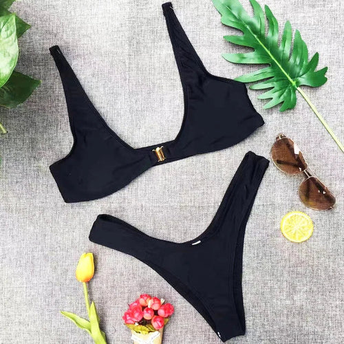 Drune | Gerippt, Wattiertes Push up Bikini Set