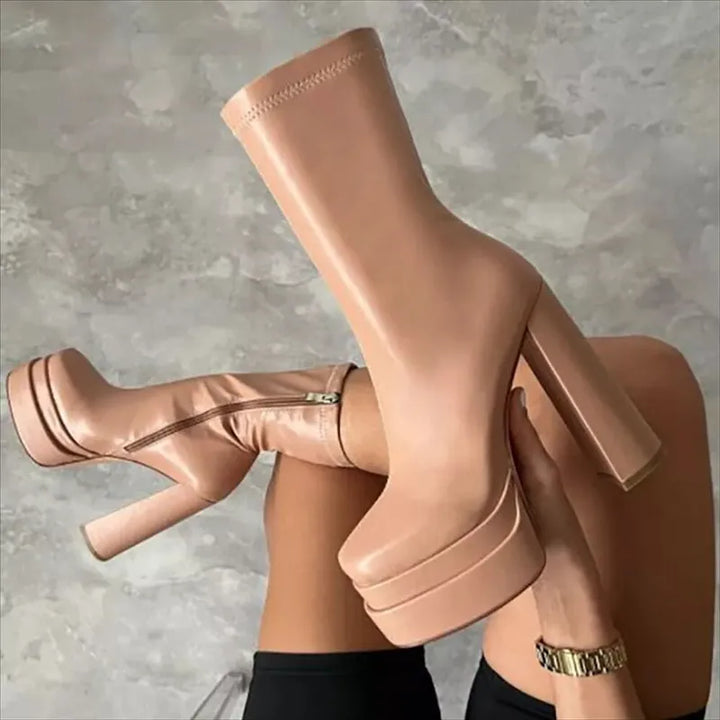 Drune | Elegante Plateaustiefel mit seitlichem Reißverschluss