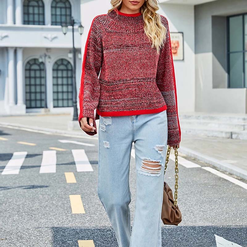 Drune | Strickpullover mit Kontraststreifen Viskose Modern und Warm