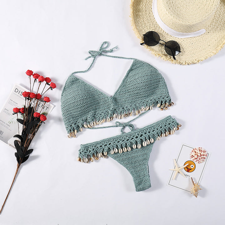 Damen Häkel-Bikini-Set mit Muscheldetails Drune