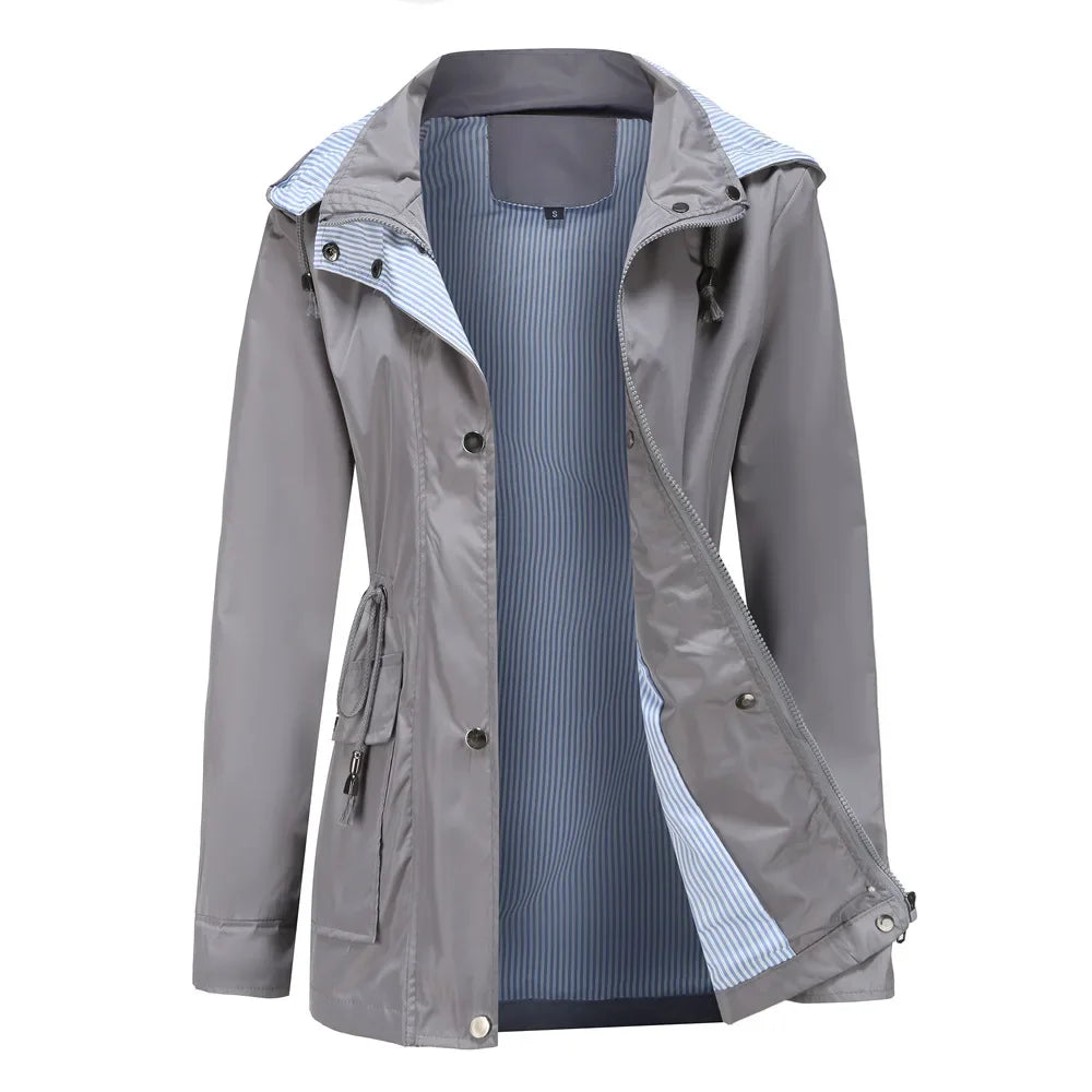 Drune | Damen Wasserfestes Windjacke mit Abnehmbarer Kapuze