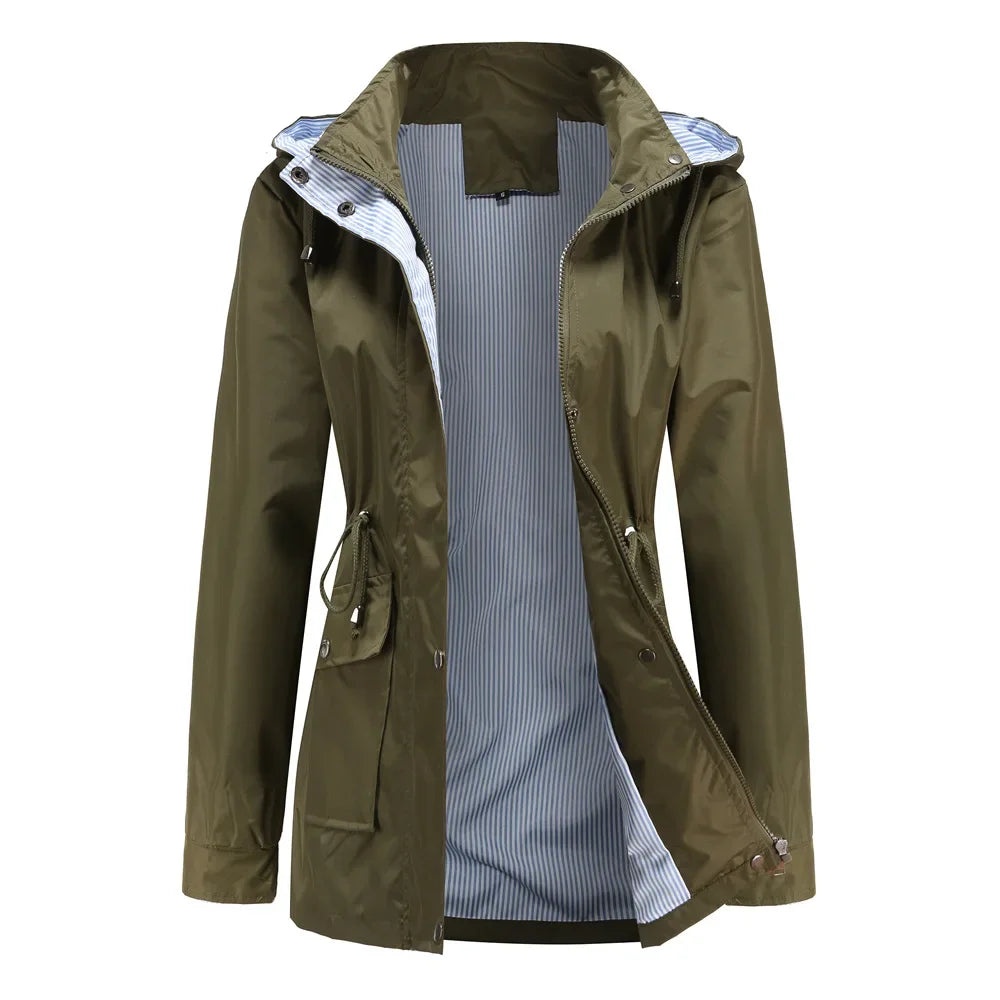 Drune | Damen Wasserfestes Windjacke mit Abnehmbarer Kapuze