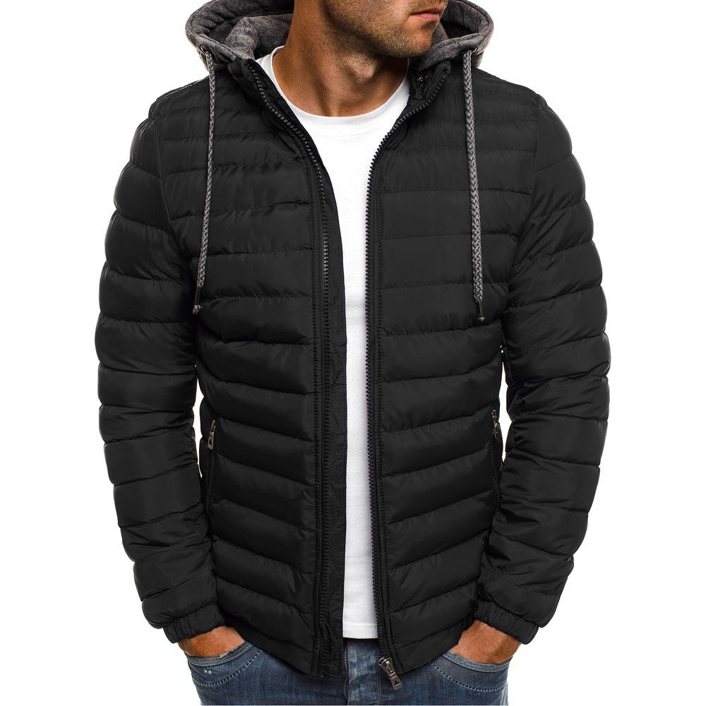 Herren nan gesteppte Kapuzenjacke mit wattierter Thermoisolierung und weichem Fleecefutter Drune