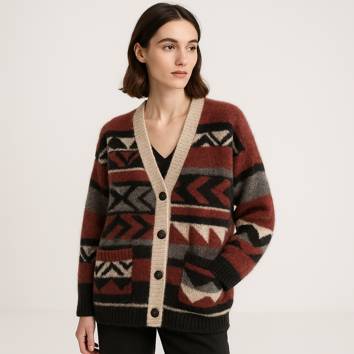 Drune | Geometric Cardigan Acrylic Comfort Oversize