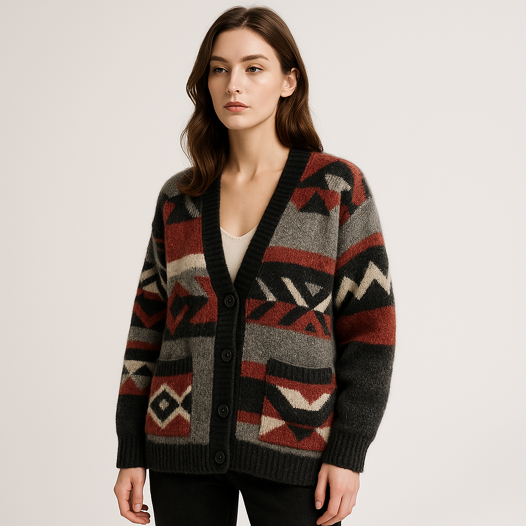 Drune | Geometric Cardigan Acrylic Comfort Oversize