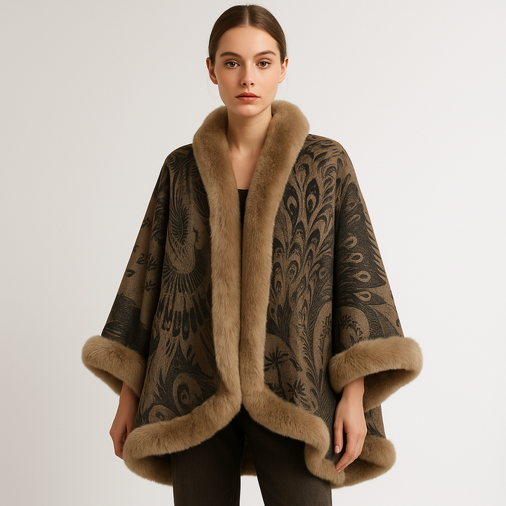 Drune | Cape Elegante mit Muster Falsches Fell Sanftheit und Raffinement