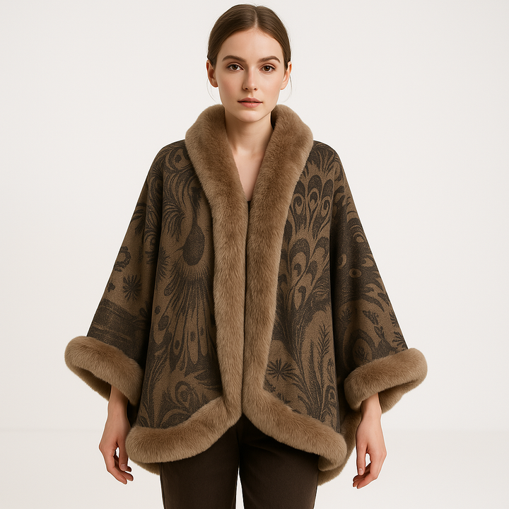 Drune | Cape Elegante mit Muster Falsches Fell Sanftheit und Raffinement
