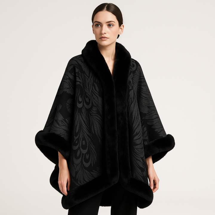 Drune | Cape Elegante mit Muster Falsches Fell Sanftheit und Raffinement
