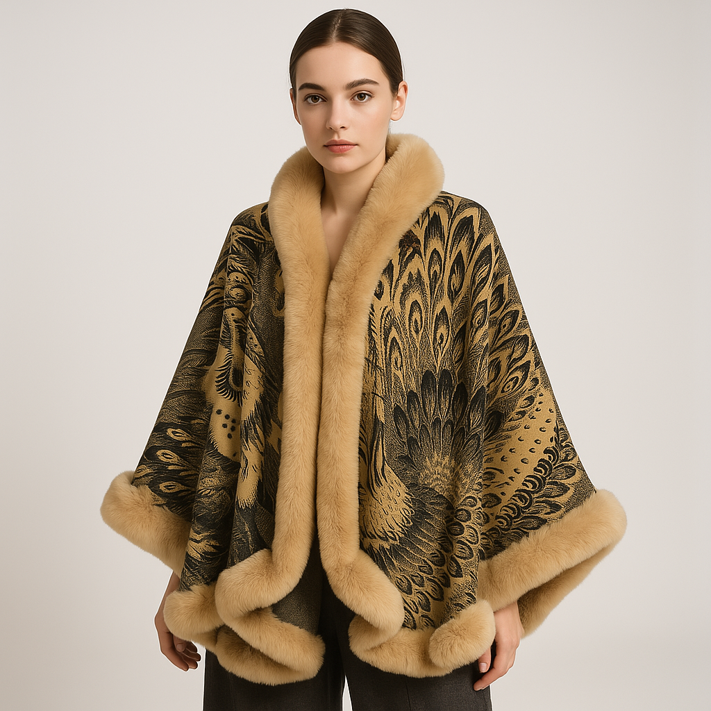 Drune | Cape Elegante mit Muster Falsches Fell Sanftheit und Raffinement