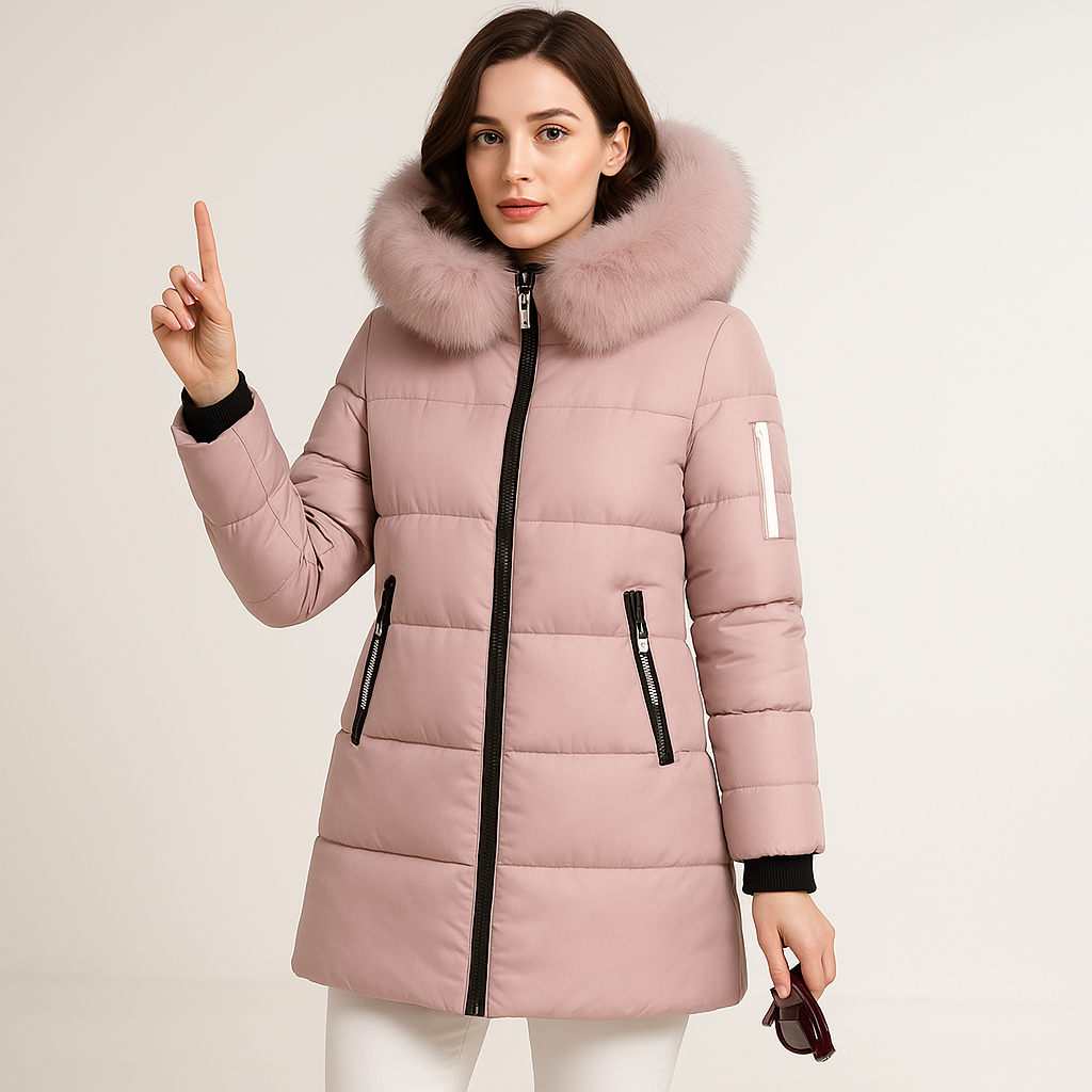 Drune | Langjacke mit Kapuze aus F faux fourrure Winter Ultra-Wärme