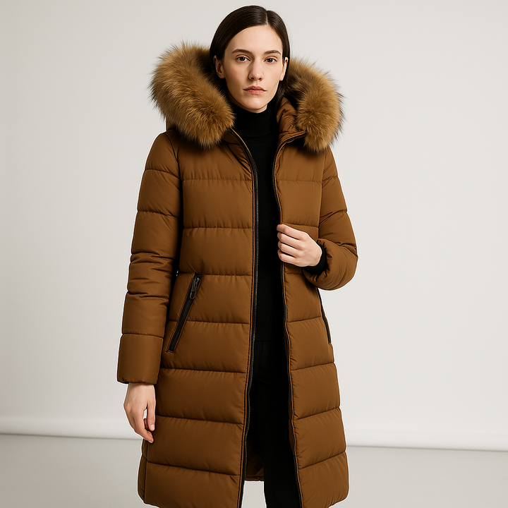Drune | Langjacke mit Kapuze aus F faux fourrure Winter Ultra-Wärme