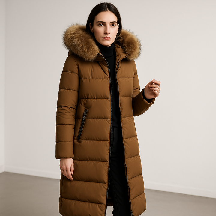 Drune | Langjacke mit Kapuze aus F faux fourrure Winter Ultra-Wärme