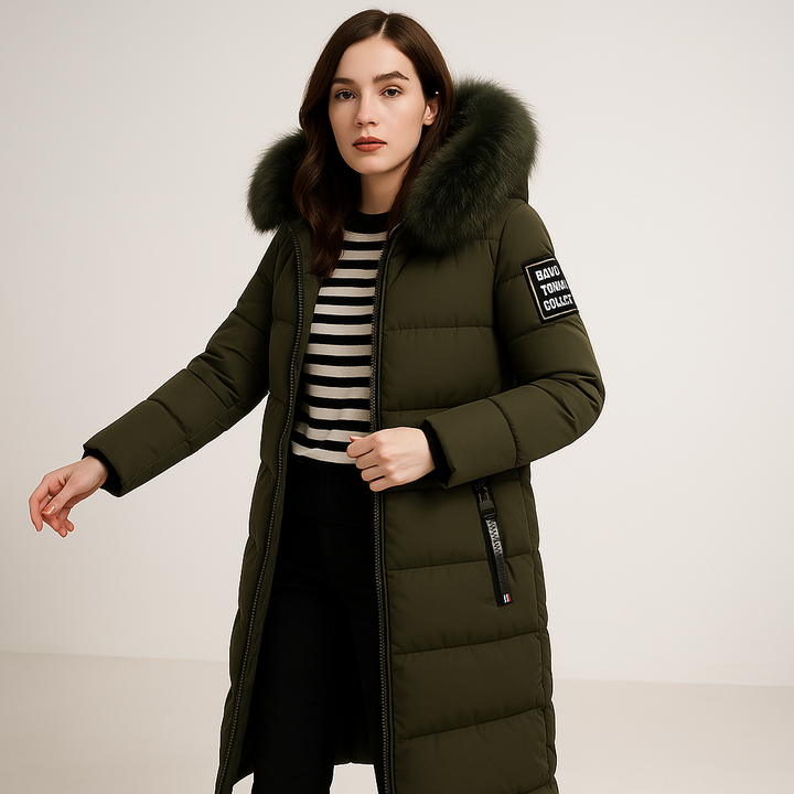 Drune | Langjacke mit Kapuze aus F faux fourrure Winter Ultra-Wärme