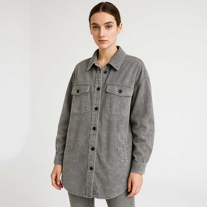 Drune | Überhemd Used Effekt Cordvelours Lässiger Oversize Stil