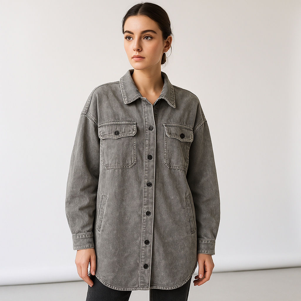 Drune | Überhemd Used Effekt Cordvelours Lässiger Oversize Stil