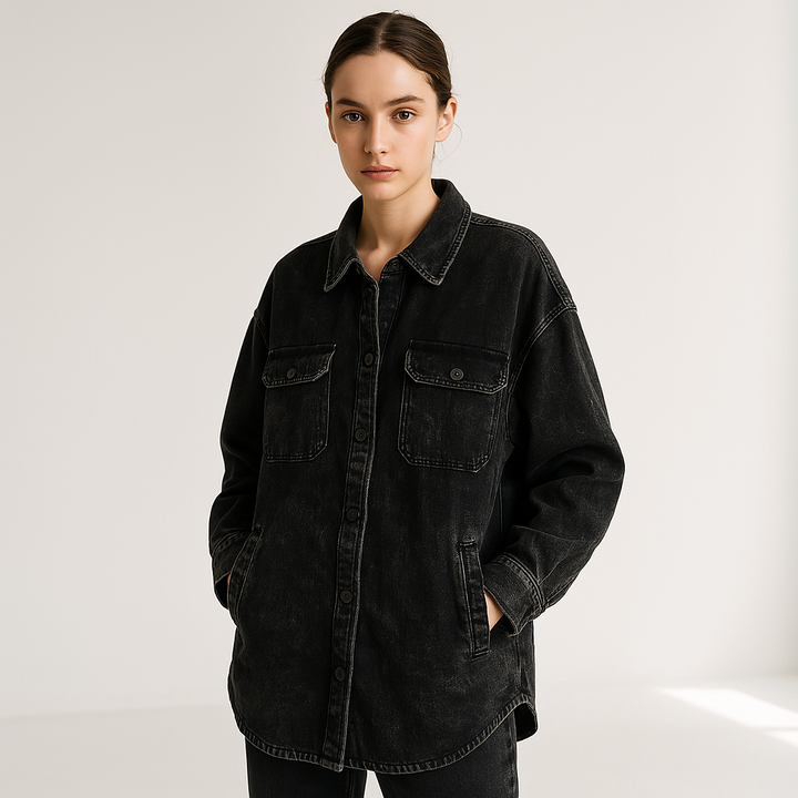 Drune | Überhemd Used Effekt Cordvelours Lässiger Oversize Stil