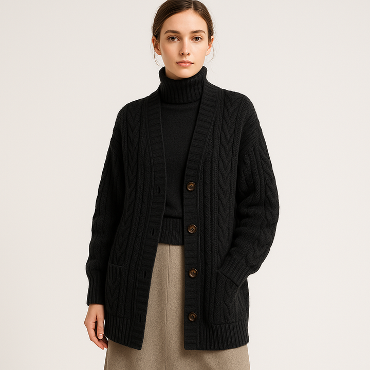Drune | Langer Cardigan Torsadé Warm und Lässig