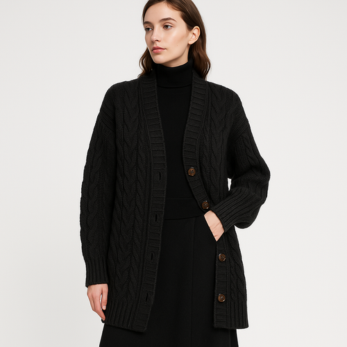 Drune | Langer Cardigan Torsadé Warm und Lässig